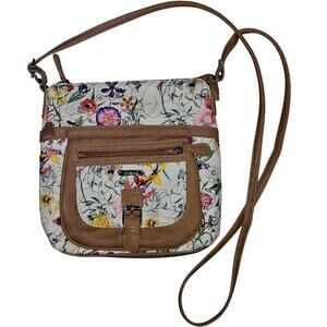 MultiSac Flare Crossbody Vienna Floral/Hazelnut Pocketed Adj Crossbody Bag